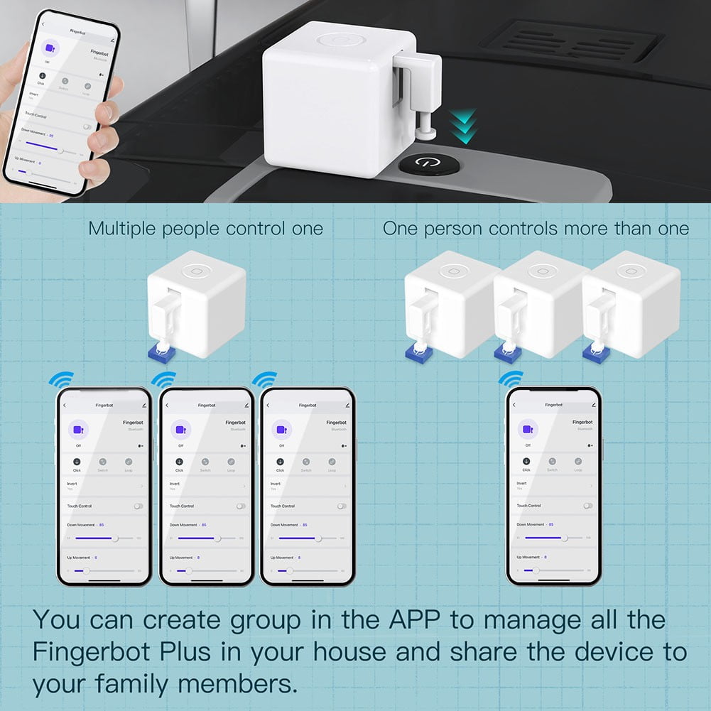 Fingerbot Plus Smart Button Pusher No Wiring Switch zigb ee with touch control