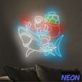 thumbnail image 5 of Handmadetneonsign Santa Riding Shark Neon Sign, Merry Christmas Wall Art Led Light, Santa Wall Decor 73230, 5 of 5