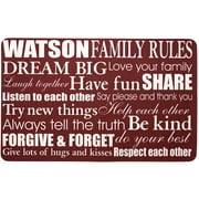 Angle View: Personalized Family Rules Doormat, 17" x 27"