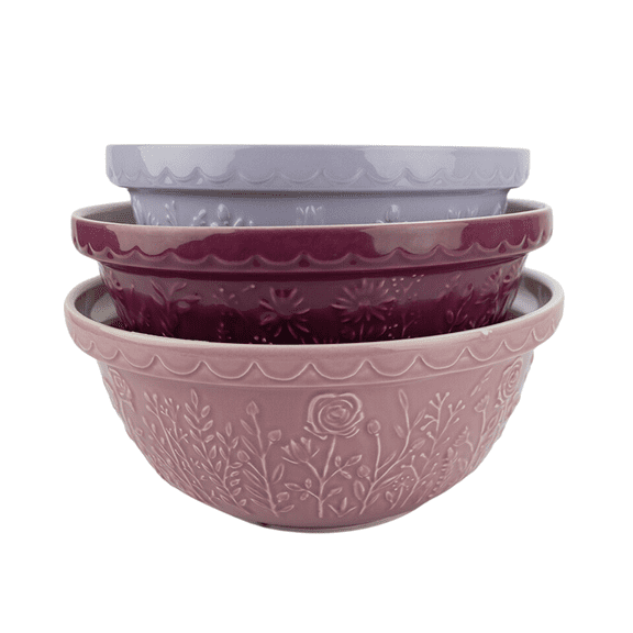 Mason Cash In The Meadow 3-Piece Mixing Bowl Set | Tulip, Daisy, & Rose