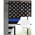 thumbnail image 2 of Blue American Flag Swag Valances for Windows, Small Curtains Drapes, Black White Stripe US Flag Retro Wooden Kitchen Window Curtains Over Sink Window Treatment Valance for Bedroom/Bathroom 56"x36", 2 of 5