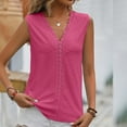 thumbnail image 3 of Mittory Womens Tank Tops Eyelet Embroidery Scoop Neck Sleeveless Shirts for Women Casual Loose Fit Basic Summer Top, 3 of 5