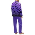 thumbnail image 4 of SEANATIVE Purple Bats Button Up Pajama for Men Size 4XL Mens Halloween Pj Pants and Tops Soft Jogger Loungewear with Pockets Long Sleeve Men Pajamas Set 2 Piece, 4 of 6