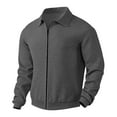 thumbnail image 6 of Mlzmgr Cardigans for Men Full Zip Collared Neck Long Sleeve Mens Business Casual Work Shirts Solid Color, 6 of 9