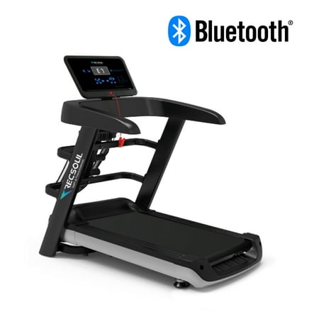 Compact Treadmill Folding, Electric, Multi-function, Low Noise, Easy Assemble Motorized Treadmill for Home 500W Walking, Jogging, Running, Bluetooth