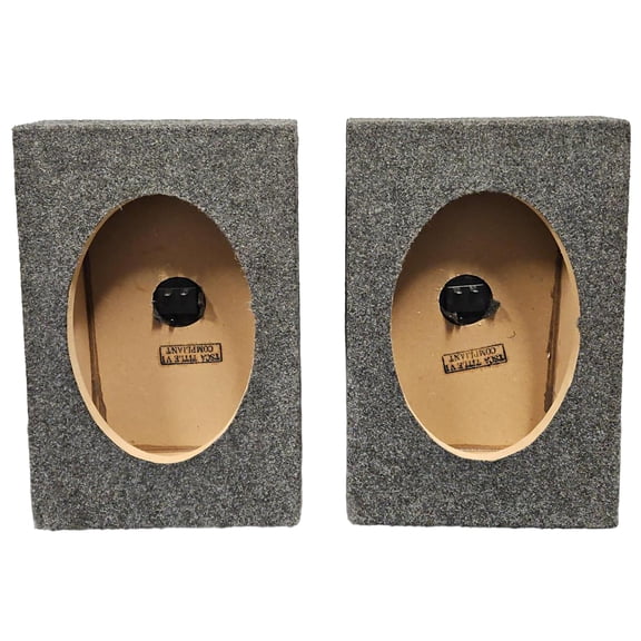 QPower VT6X9 6x9 Inch Vertical Speaker Box Enclosure, 5/8" MDF Car Audio, Charcoal, 2 Pack