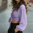 thumbnail image 6 of Women's Swimwear Cover Ups Tops Tie Front Knot Swimsuit Bikini Bathing Suit Long Sleeve Soft Beach Wrap Shirt, 6 of 7