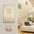 thumbnail image 4 of ENERLITES Elite Series Decorator Light Switch with Brushed Screwless Wall Plate, Single Pole, 3 Wire, Grounding Screw, Residential Grade, 15A 120V, UL Listed, 91150-GDWBP, Gold, 4 of 5