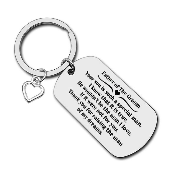 Father of The Groom Gifts Father-in-Law Keychian Wedding Gifts from Bride Fathers Day Keychain Engagement Announcement Gift Wedding Party Birthday Gift for Father of The Groom Thank You Gift