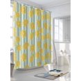 thumbnail image 3 of Shower Curtains Yellow Lemon Stripes Bath Curtain Summer Fruit White Blue Waterproof Bathroom Shower Curtain Set with Hooks Decoration 72 x 72 Inches, 3 of 7