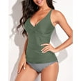 thumbnail image 5 of Inadays Womens Tankini Swimsuit Tummy Control Bathing Suits High Waisted Tankini Tops with Bottoms 2 Piece Swimsuits, Army Green, M, 5 of 7