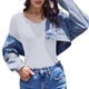 thumbnail image 3 of Camiseta Básica Ajustada de Punto Acanalado con Cuello en V y Larga para Mujer XXL, 3 of 7