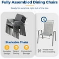 thumbnail image 6 of CozyHom Outdoor Patio Aluminum Dining Chairs Furniture Set of 6, Outside Stackable Furniture for Lawn, Balcony, Quick-Drying Textilene Fabric, Grey, 6 of 7