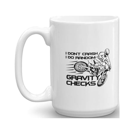 Random Gravity Checks Motocross Coffee and Tea Gift Mug (15oz)