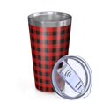 thumbnail image 2 of 16oz Tumblers Red Black Plaid Checkered Pattern Stainless Steel Vacuum Insulated Double Wall Travel Tumbler Cups Mug with Lid and Straw,Cleaning Brush for Coffee,Tea, 2 of 4