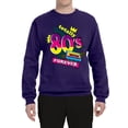 thumbnail image 3 of Totally 80's Forever Vintage Unisex Crewneck Graphic Sweatshirt, Purple, X-Large, 3 of 5