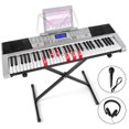 thumbnail image 1 of MUSTAR 61 Key Piano Keyboard Electric Lighted Up Keys Piano Beginner with Stand, LCD Screen, Headphones, Microphone, 1 of 10