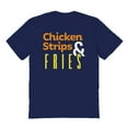 thumbnail image 1 of Chicken Strips And Fries Humor Graphic Navy Men's Cotton T-Shirt, 1 of 1