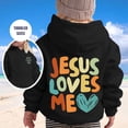 thumbnail image 2 of MIASHUI Sweat à Capuche pour Filles, Imprimé Alphabet, Manches Longues, Noir, 13-14 Ans, 2 of 5