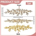 thumbnail image 2 of Rhinestone Applique Golden Sewing Applique 8.67x2.56x0.2inch Color Wedding Craft Rhinestone Applique Flower Leaves Rhinestone Applique for Wedding Dress Bridal Belt Decor, 2 of 9