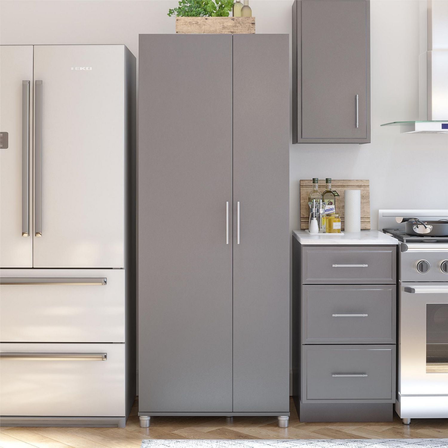 Systembuild Evolution Camberly Tall Asymmetrical Cabinet, Graphite Gray