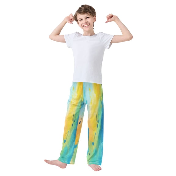 Iauyy Boys Pajama Pants for Boys-Cotton-Like Modal PJ Bottoms for Kids-Relaxed Fit-Soft Sleep Pants in Sizes 6Y-14Y (S-XL),An Atmosphere Of Creative Synergy