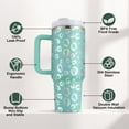 thumbnail image 7 of Oserlo 40 oz Reusable Vacuum Quencher Tumbler with Straw, Travel Cup with Lid, Insulated Stainless Steel Cup with Handle, Coffee Mug, Maintains Heat Cold, Heat and Ice for Hours, Leopard Green, 7 of 7
