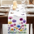thumbnail image 3 of Table Runners 72 Inches Long Dress Scarves, Spring Flowers Farmhouse Kitchen Table Runner, Coffee Tablerunners, Watercolor Butterfly Dragonfly Daisy Country 16x72 Inch, 3 of 9