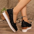 thumbnail image 5 of Women's Lace Wedge Shoes Dressy Pointed Toe Shoes Breathable Closed Toe Shoes Comfortable Slip On Casual Shoes, 5 of 9