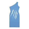 thumbnail image 2 of Effete Feline Claw Marks Scratch Women Shoulder Dress (AOP), 2 of 6