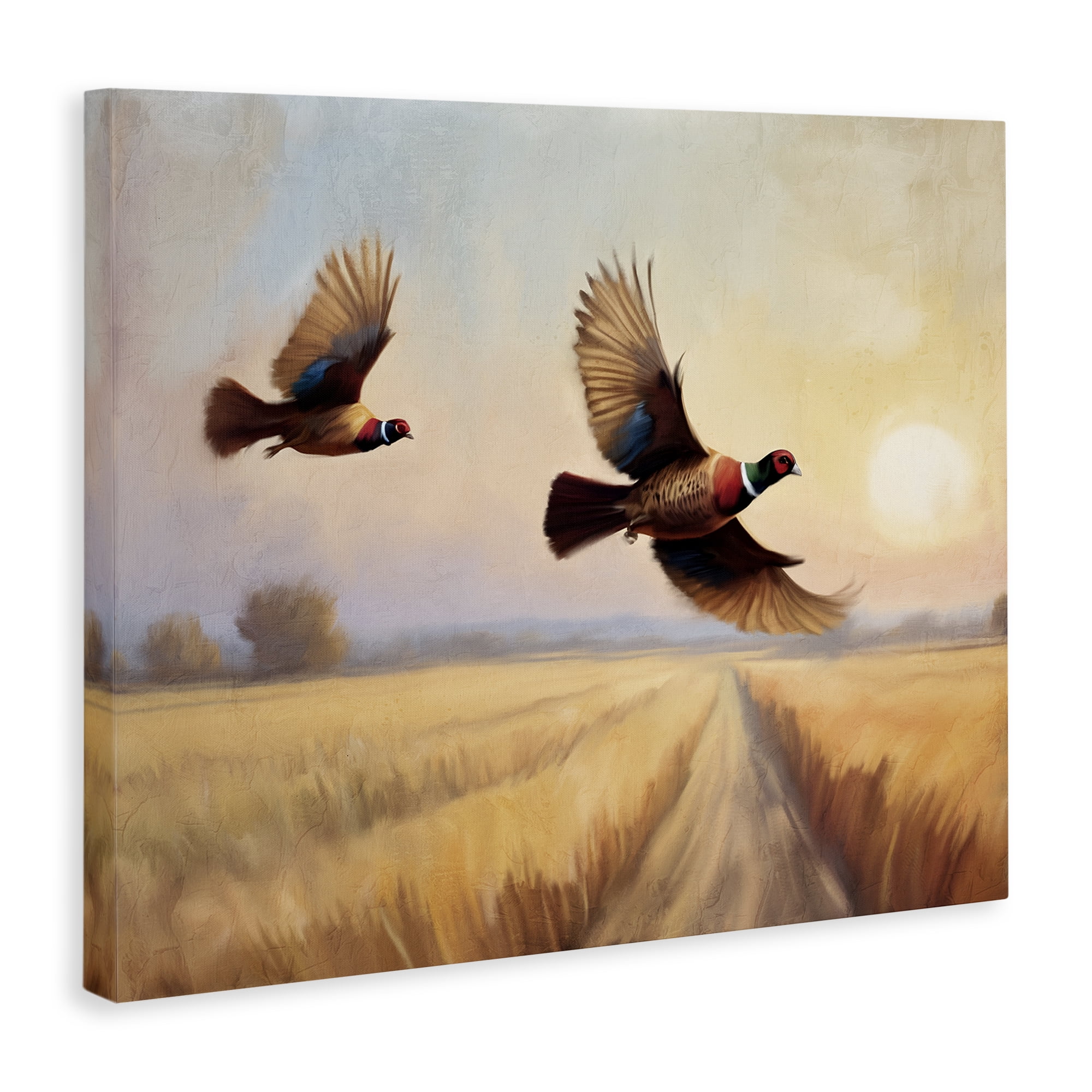 Stupell Industries Fall Flight Pheasants Landscape & Nature Painting Wrapped Canvas Art Print Wall Art, 20 x 16
