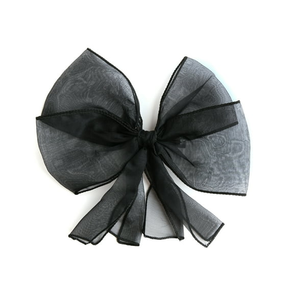 8 Inch Chiffon Hair Bow (Black)