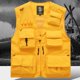 thumbnail image 1 of Ceisia Men's Loose Fit Outdoor Utility Vest Multi-Pocket Breathable Mesh Lining V-Neck Fishing Hiking Volunteer Waistcoat Gifts Yellow 1X, 1 of 6