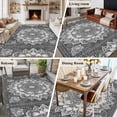 thumbnail image 5 of 6'x9' Area Rugs, Grey Boho Indoor Outdoor Area Rug for Living Room Bedroom, Abstract Floral Southwestern Ethnic Tribal Washable Bathroom Rugs Kitchen Floor Carpet Mats Home Decor Aesthetic, 5 of 8
