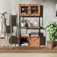 63 in Tall Farmhouse Bakers Rack, 5 Tier Industrial Microwave Stand ...
