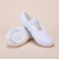 thumbnail image 2 of Xfvqtps Ballet Shoes for Girls Soft Sole Non Slip Cross Elastic Straps Solid Color Canvas Dance Shoes for Gymnastics Performance White, 2 of 4