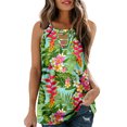 thumbnail image 1 of Gibobby Mujeres verano Casual Tops camisa Sling hueco elegante estampado Floral Top sin mangas Camis Top(Azul celeste,M), 1 of 4