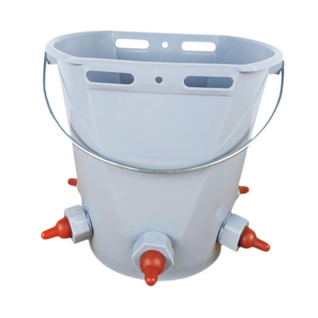 Cubo alimentador para terneros, cubo para terneros, suministros para , fácil instalar, práctico, alimentación gran capacidad, Gris con 5 pezones