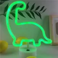 thumbnail image 2 of Luz nocturna de neón con forma de dinosaurio con lámpara verde USB y batería de alimentación, 2 of 5