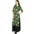 thumbnail image 2 of Bimba Women Floral Rayon Kurta Kurti 3/4 Sleeve Formal Casual Indian Tunic Blouse, 2 of 6