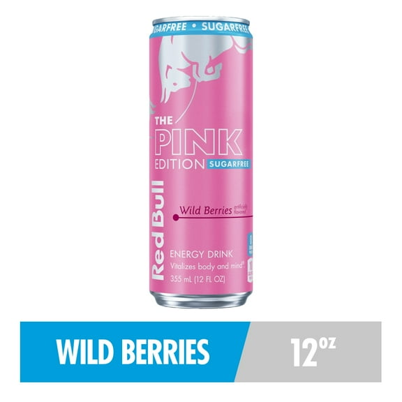 Red Bull Pink Edition Sugar Free Energy Drink Wild Berries Can