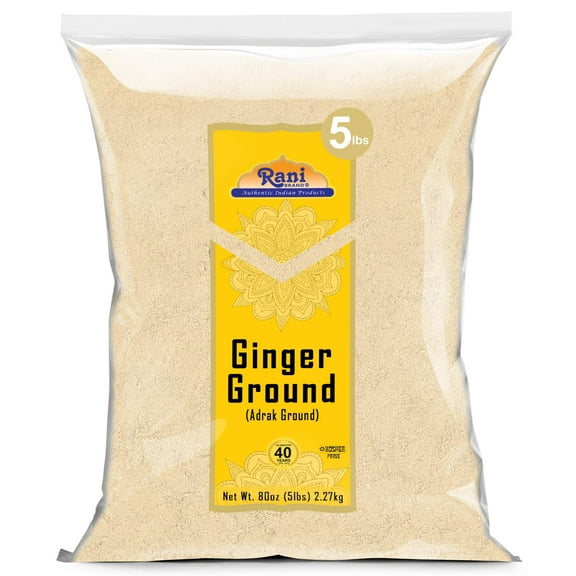 Rani Ginger (Adarak) Powder Ground, Spice 80oz (5lbs) 2.27kg Bulk ~ All Natural | Vegan | Gluten Friendly | NON-GMO | Kosher | Indian Origin