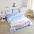 thumbnail image 4 of Erosebridal Rainbow Clouds Bedding Queen Comforter Set, Sky Stars Down Comforter, Girls Room Decor, Reversible 3 Pieces, 4 of 8