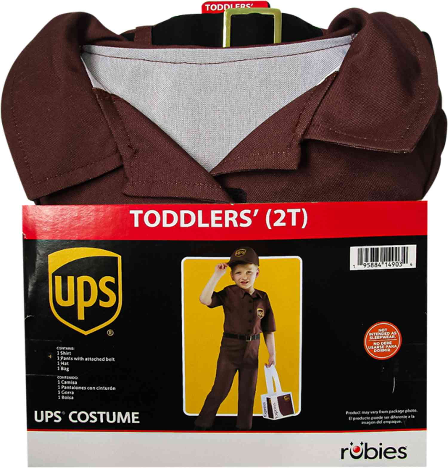 UPS Halloween Costume for Toddler, Size 3-4T, by Rubies