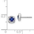 thumbnail image 5 of 14K White Gold Diamond & Sapphire Stud Earrings, 5 of 5