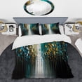 thumbnail image 2 of Designart "Black and Green Geometric Composition II" Animals Bedding Covert Set - Abstract Geometric Black Abstract Bed Set With 1 Sham, 2 of 6
