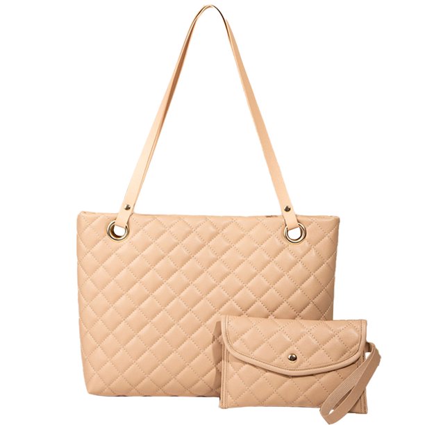 Conjunto De Dos Piezas Con Cartera Y Bolso Tote Bolso bandolera para mujer Casual 2 en 1 Conjunto de bolso Moda para mujer Tote (Beige) Ehuebsd Para Estrenar