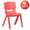 thumbnail image 3 of Flash Furniture Red Plastic Stackable School Chair,PK5 5-YU-YCX-005-RED-GG, 3 of 9
