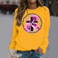 thumbnail image 2 of QATAINLAV T-Shirts pour Femmes Cancer du Sein Automne Manches Longues Col Rond T-Shirt Imprimé Graphique Nouveauté Chandail en Molleton Mignon Chandail-Over Sorties Tops Soldes du Jour Jaune TG, 2 of 6