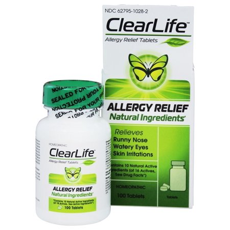 ClearLife Tablets - Allergy Relief - 100 Tablets Homeopathic Allergy Care